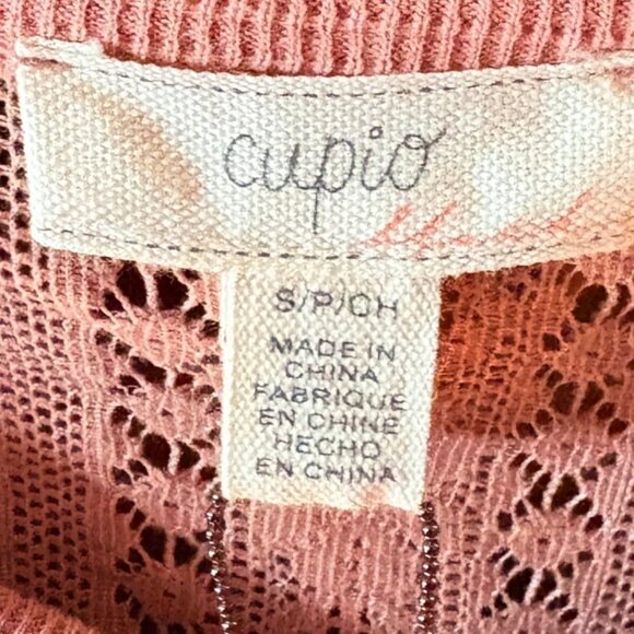 Cupio Dark Peach Long Sleeve Top with Ruffle Detail - Picture 2 of 5